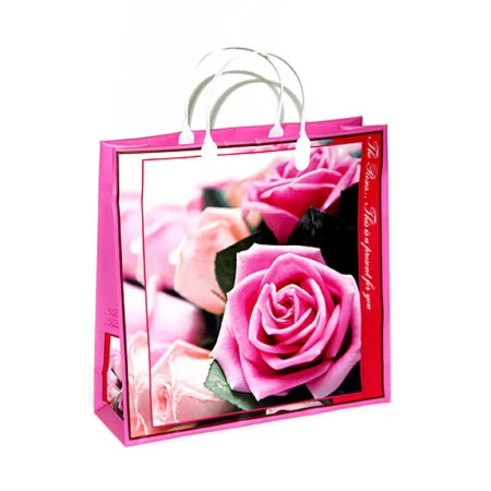 Пакет с пластиковой ручкой 30*30*10см Аромат розы 02-117 сред. (20/200)
