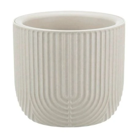 Кашпо 1л 150мм пластик РАМОНА со вставкой белый ротанг (12)