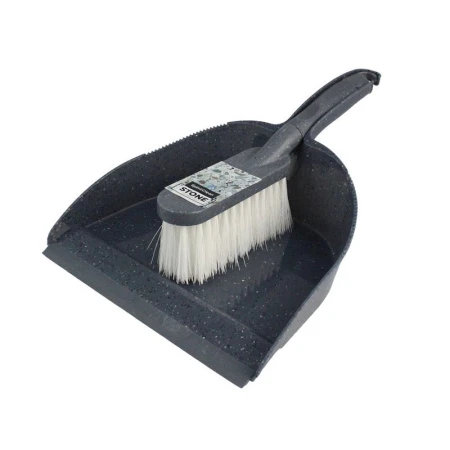 Щетка-сметка пластик Stone с совком темный камень (10)