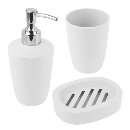 Набор для ванной комнаты пластик 3пр белый JC-12540 (48)
