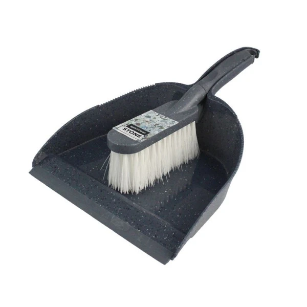 Щетка-сметка пластик Stone с совком темный камень (10)