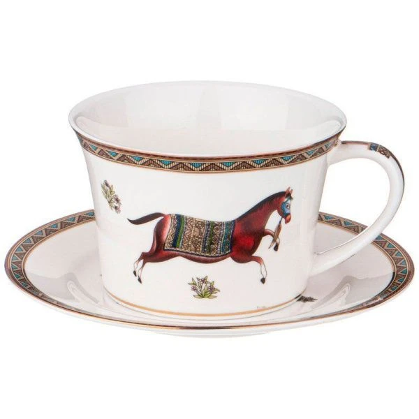 Чайный набор 12пр фарфор ЛОШАДЬ на 6 персон 250мл (8)
