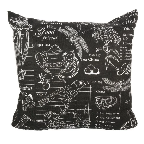 Подушка декоративная 40*40(+-5 см) рогожка LeSonnet арт. 3 Версаль черный