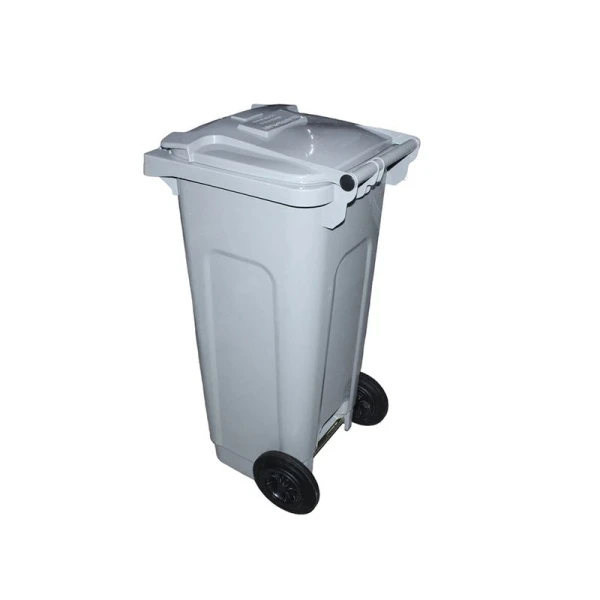 Бак для мусора 120л 48*55*100см пластик Profi серый на колесах (1)