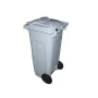 Бак для мусора 120л 48*55*100см пластик Profi серый на колесах (1)