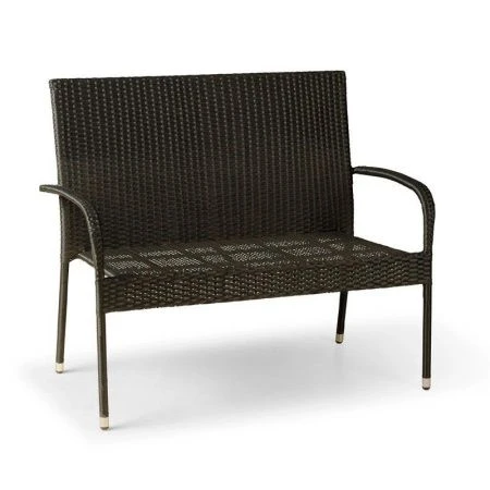 Диван Парис 2-х местный металл , икс.ротанг (до 100кг) черный 64*114*94см GS018 (1)