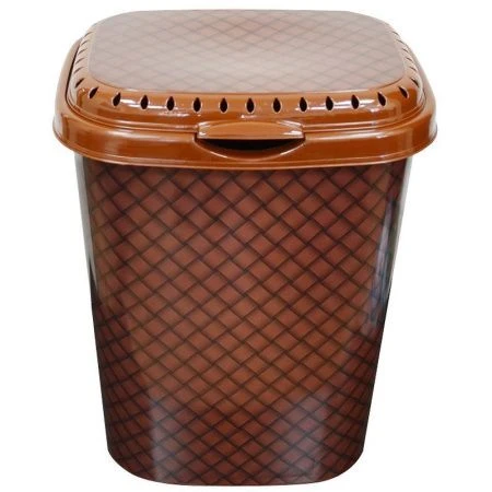 ЯЯЯКорзина для белья 55л с крышкой Береста темная (8) ВЫВОД