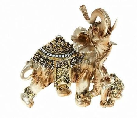 яяяФигурка Слониха со слоненком 24*12,5*23,5см. (с декоративными стразами) (подарочная у