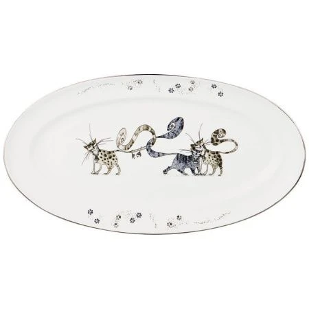 Блюдо 27*15см фарфор Котики овальное (36)
