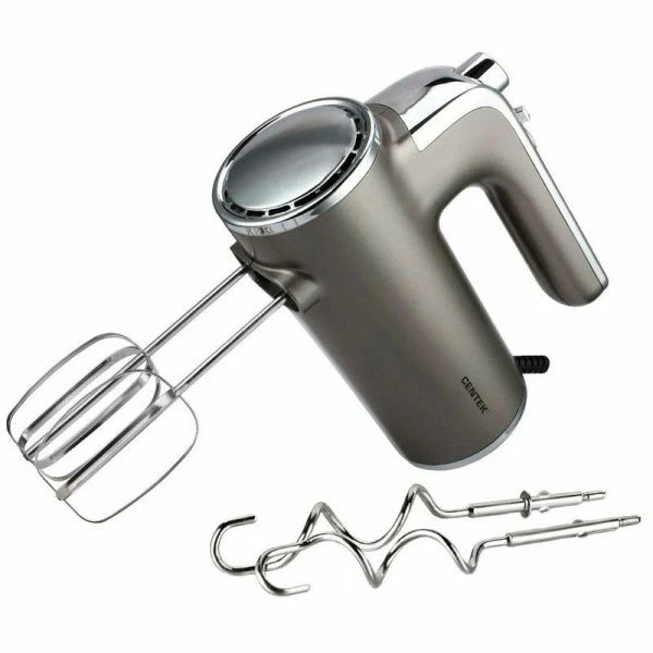 Миксер нерж.сталь/пластик Centek CT-1126 800Вт,5 скор.+турбо режим,плавный старт,взбив./замешив.(6)