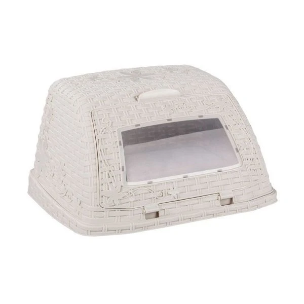 Хлебница 32,5*26*19см пластик ПЛЕТЕНКА слон.кость (6)