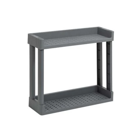 Полка прямая навесная 2 секции 395*130*345мм пластик VIKEA серый (1)