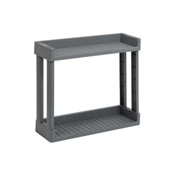 Полка прямая навесная 2 секции 395*130*345мм пластик VIKEA серый (1)