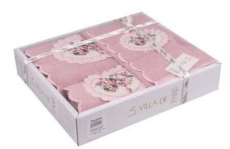 яяяНабор полотенец 3пр 30*50/50*90/70*140 ROSAIRE грязно-розовый