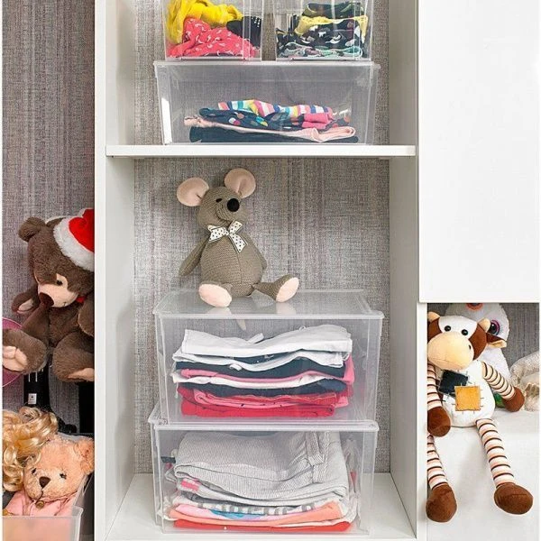 Ящик для хранения 18л 390*260*195мм пластик МОДУЛЬ прозрачный штабелируемый без крышки (9)