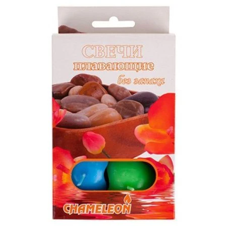яяяНабор свечей плавающих парафин 6шт. Сердечко микс (12)