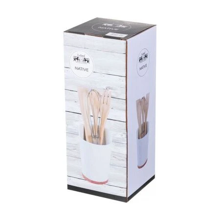 Набор кухонных принадлежностей 4пр дерево/металл Native на фарфор.подставке (16)