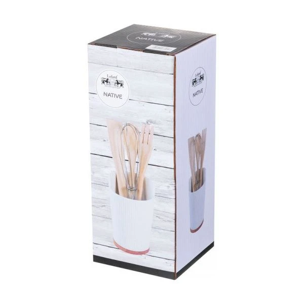 Набор кухонных принадлежностей 4пр дерево/металл Native на фарфор.подставке (16)