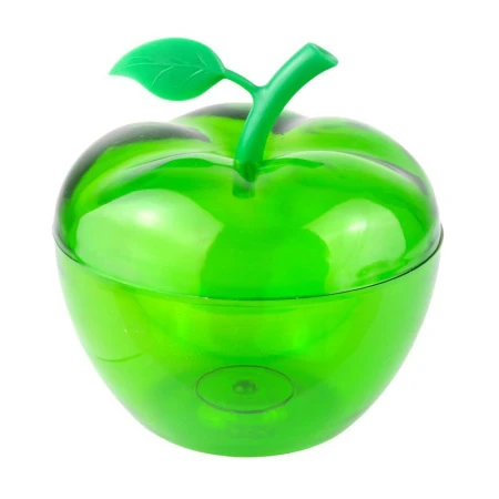 Ваза ЯБЛОКО d170мм пластик зеленая прозрачная (40)