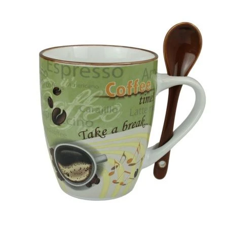 Кружка 340мл фарфор с ложкой бочка БОДРЫЙ ДЕНЬ MIX R03H/2781J (36) Кружка 340мл фарфор с ложкой бочка БОДРЫЙ ДЕНЬ MIX R03H/2781J (36)