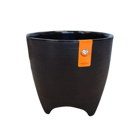 Горшок цветочный 2,25л 16*16см пластик ДЕ КОСТА с вкладкой черный (10)
