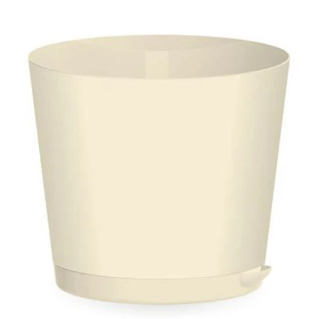 яяяГоршок для цветов Easy Grow 0,5л 100мм с системой прикорневого полива сливочный (24) ВЫВОД