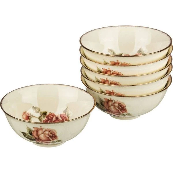 Салатники набор 6шт 12см фарфор КОРЕЙСКАЯ РОЗА (12)