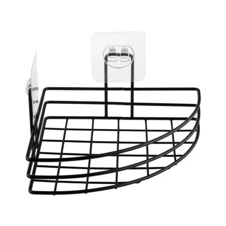 Полка угловая 1 ярусная 17,5*17,5*4см металл полим.покрытие BLACK (24)