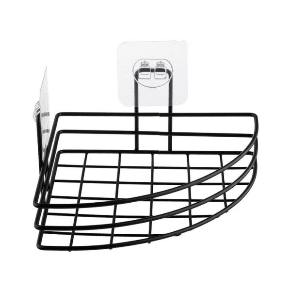 Полка угловая 1 ярусная 17,5*17,5*4см металл полим.покрытие BLACK (24)