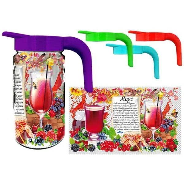 Кувшин 1,5л стекло с рецептом приготовления МОРС (6/4)