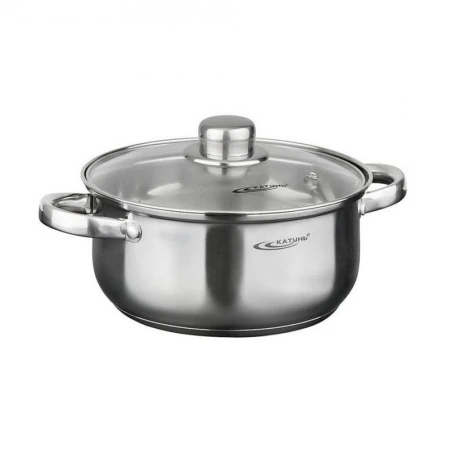 Кастрюля 800мл нерж.сталь ГРЕТТА мет.крышка d14см толщина стенок 0,4мм индукция KT04-D-14 (6)
