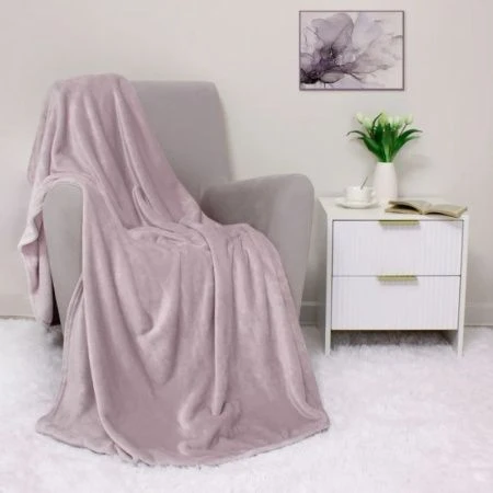 Плед 200*220 микрофибра Tinta светло-сиреневый