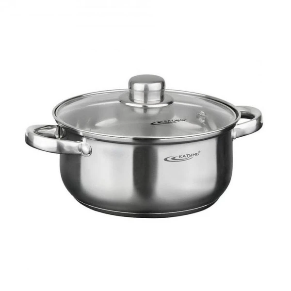 Кастрюля 800мл нерж.сталь ГРЕТТА мет.крышка d14см толщина стенок 0,4мм индукция KT04-D-14 (6)