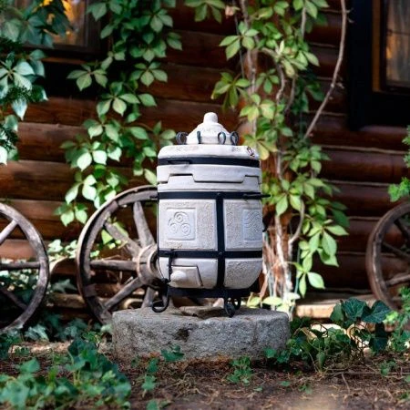 Тандыр 15,2л глина Привал со съемной крышкой (1)