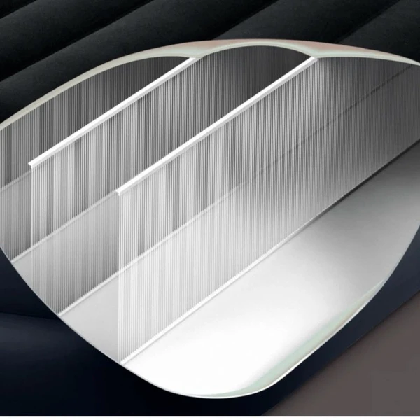 Матрас надувной двухместный флок ПВХ 203*152*42см с подголовником, встр.насосом 220В, до 272кг (2)