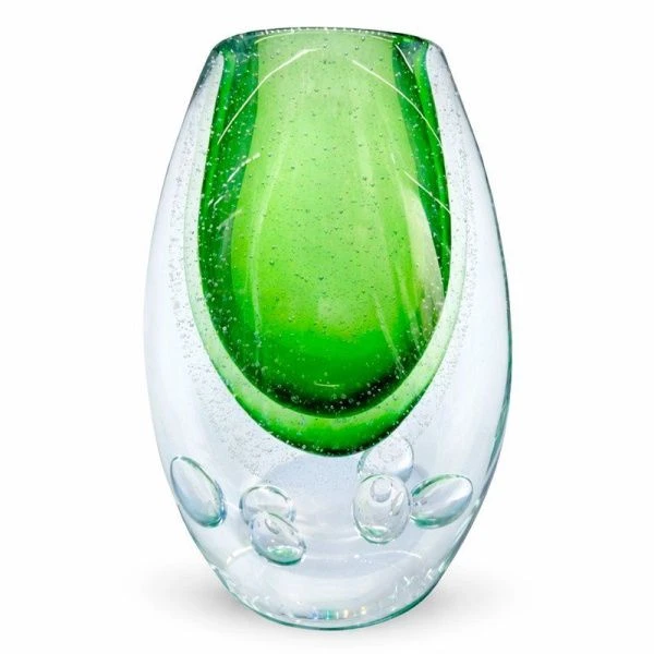 Ваза для цветов 24*16*10,5см стекло БАБЛ зеленая тяжелая JZ-2316/JC-15936 (6)