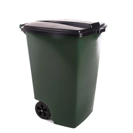 Бак для мусора 120л 50*58,5*72см пластик темно-зеленый на колесах (1) Бак для мусора 120л 50*58,5*72см пластик темно-зеленый на колесах (1)