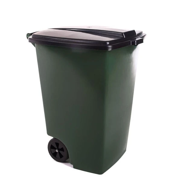 Бак для мусора 120л 50*58,5*72см пластик темно-зеленый на колесах (1) Бак для мусора 120л 50*58,5*72см пластик темно-зеленый на колесах (1)