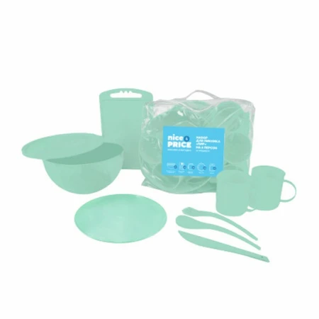 ЯЯЯНабор для пикника 38пр на 6 персон Пир в сумке 270*125*220мм мята (5)