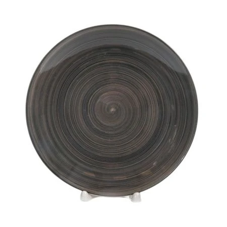 Тарелка мелкая 19см керамика Аэрография СЕРЕБРО десертная (6/48)