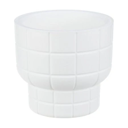 Кашпо 1л 150мм пластик КАРЕ со вставкой белый (16)