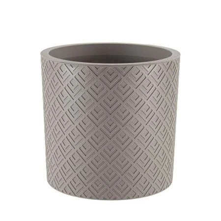 Кашпо 9,5л d280мм пластик ЭТНА французcкий серый с вставкой (6)