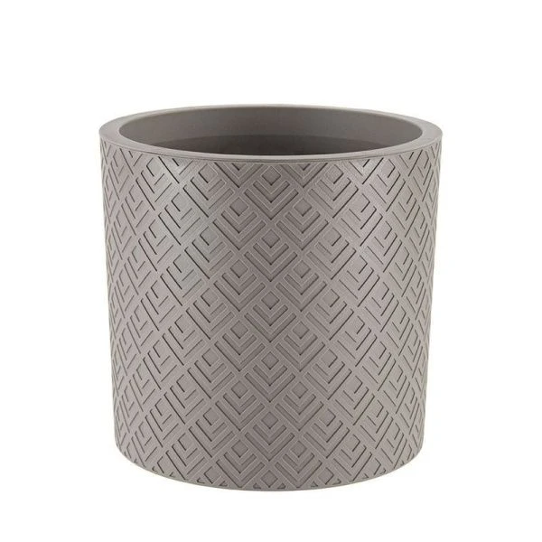 Кашпо 9,5л d280мм пластик ЭТНА французcкий серый с вставкой (6)