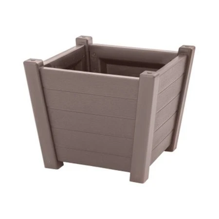 Кашпо 30л 422*422*355мм пластик ПРОВАНС квадратное мокко (1)