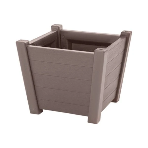 Кашпо 30л 422*422*355мм пластик ПРОВАНС квадратное мокко (1)