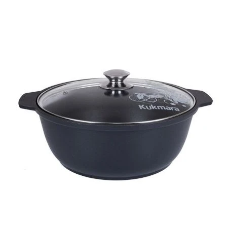 Жаровня 4л алюминий АП 2-х слойное ТРАДИЦИЯ стекл.крышка (4)