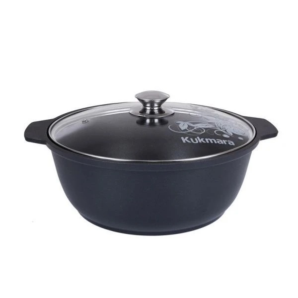 Жаровня 4л алюминий АП 2-х слойное ТРАДИЦИЯ стекл.крышка (4)