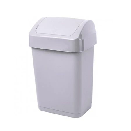 Контейнер для мусора 50л пластик Step серый с крышкой-маятником (2)