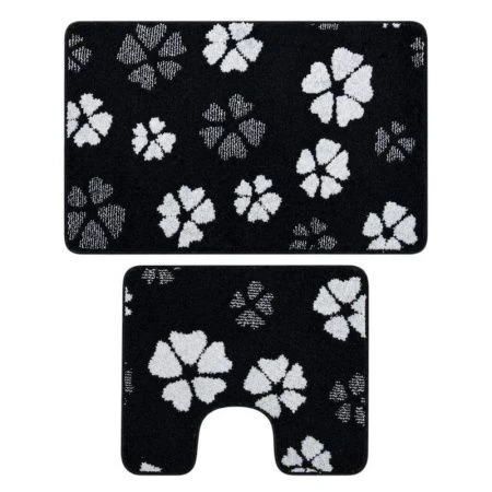 Набор ковриков в ванную 2пр 50*80/40*50 полипропилен MAXIMUS 4980 BLACK черный 2513