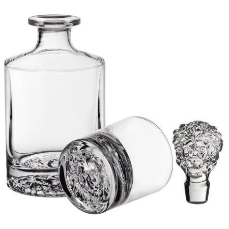 Набор для виски 2пр (штоф 850мл, стакан 2шт 310мл) стекло Lion (4)